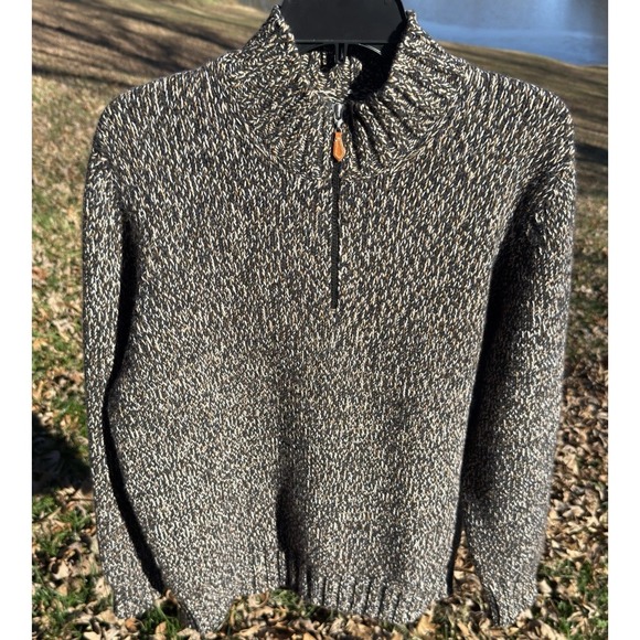 Brunello Cucinelli Cashmere Wool Pullover Sweater 1/4 Zip Mens 50 Melange - Picture 2 of 14